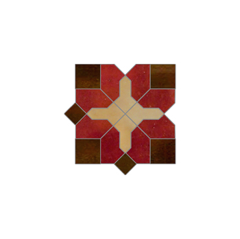 Mosaic House Moroccan tile Bowtie X Corner 7-19-14 Red,   Natural, natural, unglazed, terracotta  Brown,    solid zellige, mosaic, zellij, border, glaze, traditional 